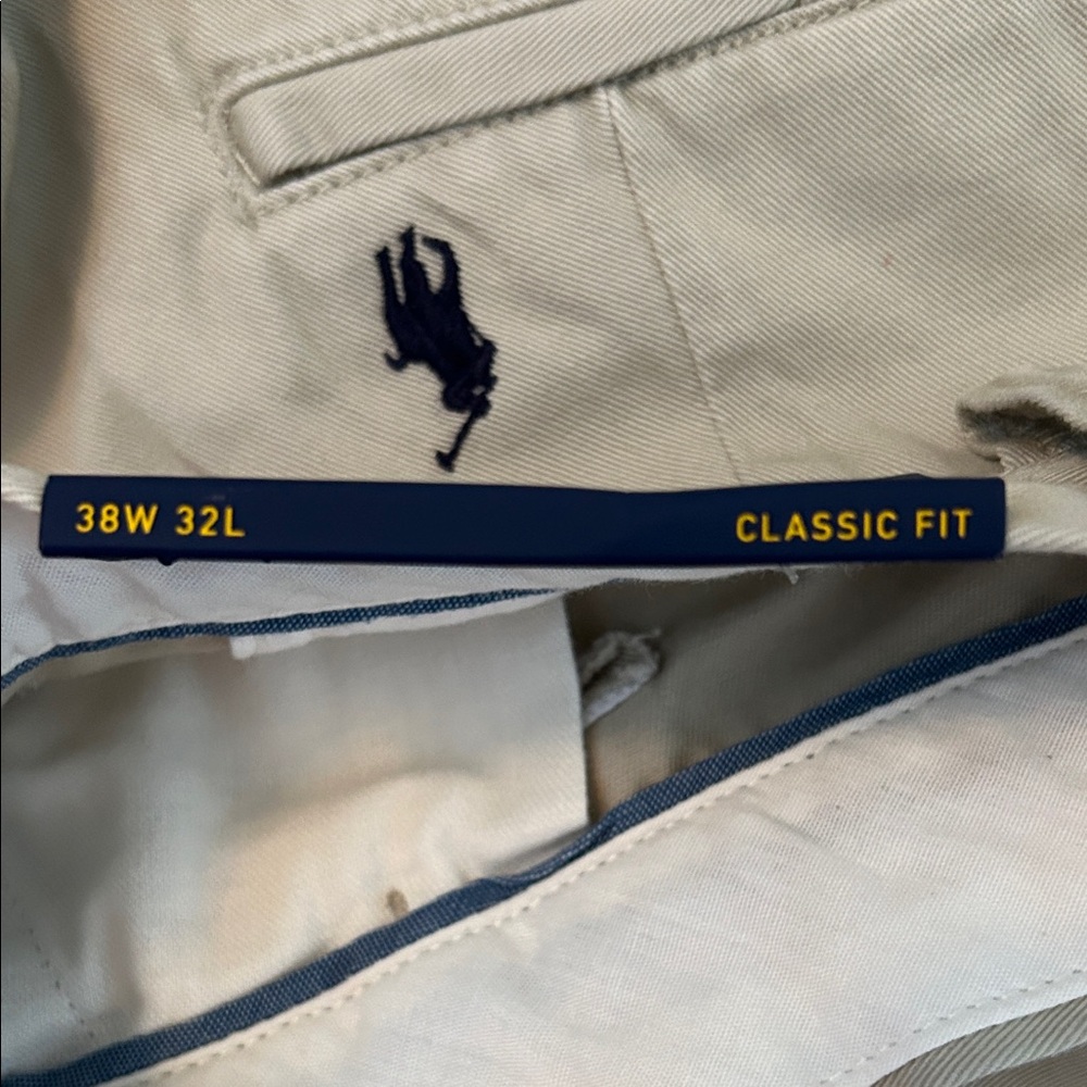 Polo by Ralph Lauren Men's Khaki Chinos NWT Classic Fit W38 L32 Coin Pocket - Picture 8 of 11